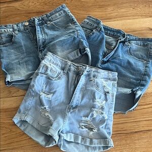 Set of Three Denim Shorts